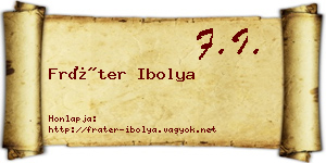 Fráter Ibolya névjegykártya