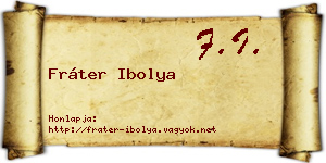 Fráter Ibolya névjegykártya