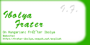 ibolya frater business card